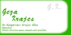 geza krajcs business card