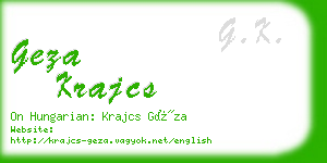 geza krajcs business card